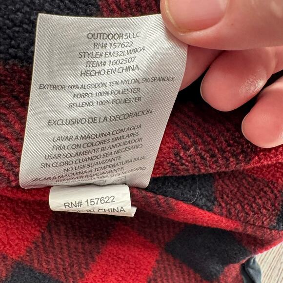 Eddie Bauer Flannel Lined Snap Down Jacket Mens Medium Navy Blue - Picture 14 of 16